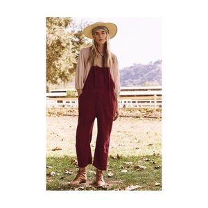 The Great. Easy Overalls. Maroon. Size 1.